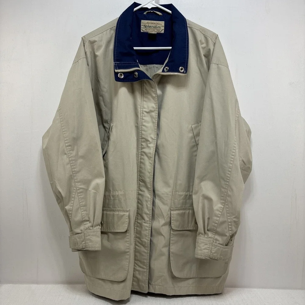 VTG St Johns Bay Jacket Mens XL‎ Tan Chore Barn Utility Coat Outdoor Nautical